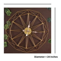 Thumbnail for Geometrical design metallic wall clock (Dia 24 Inches)