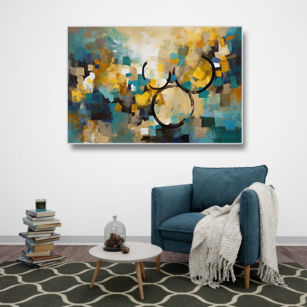 Geometrically Inspired canvas wall design (36 x 24 Inches)
