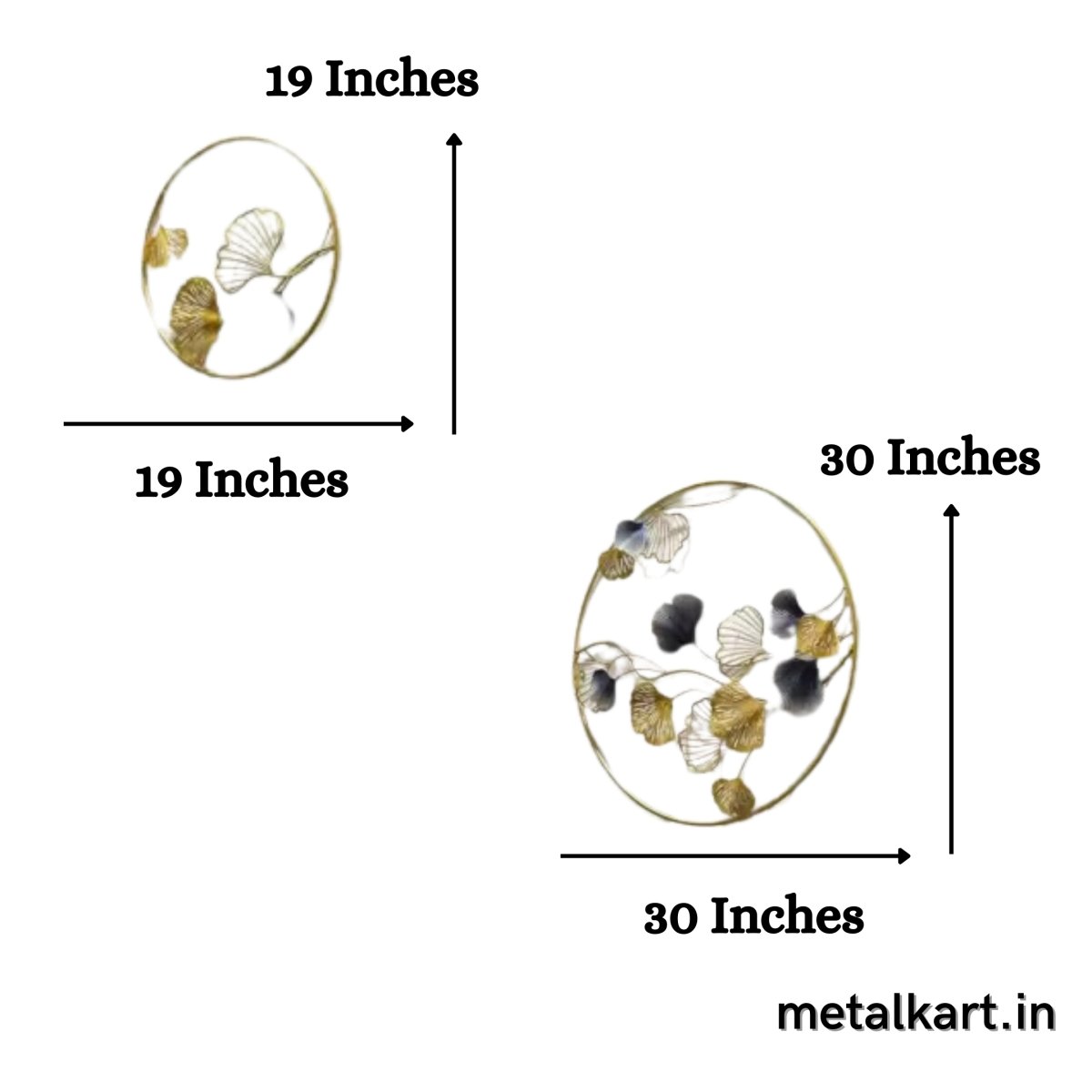 Ginkgo vine blooming in Two Metallic Rings (30, 19 Inches)