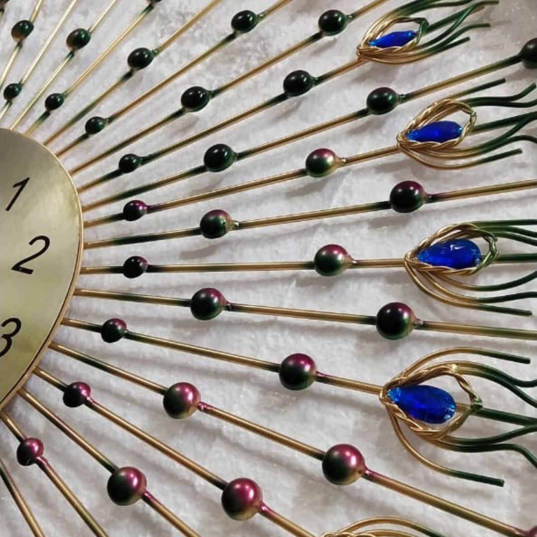 Golden dial Peacock clock (Dia 30 Inches)
