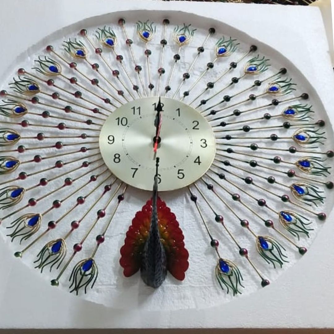 Golden dial Peacock clock (Dia 30 Inches)