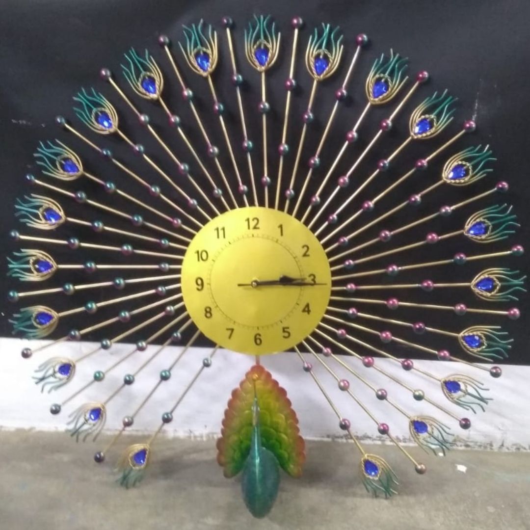 Golden dial Peacock clock (Dia 30 Inches)