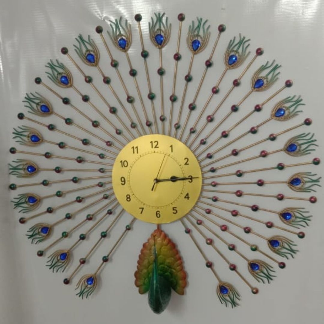 Golden dial Peacock clock (Dia 30 Inches)