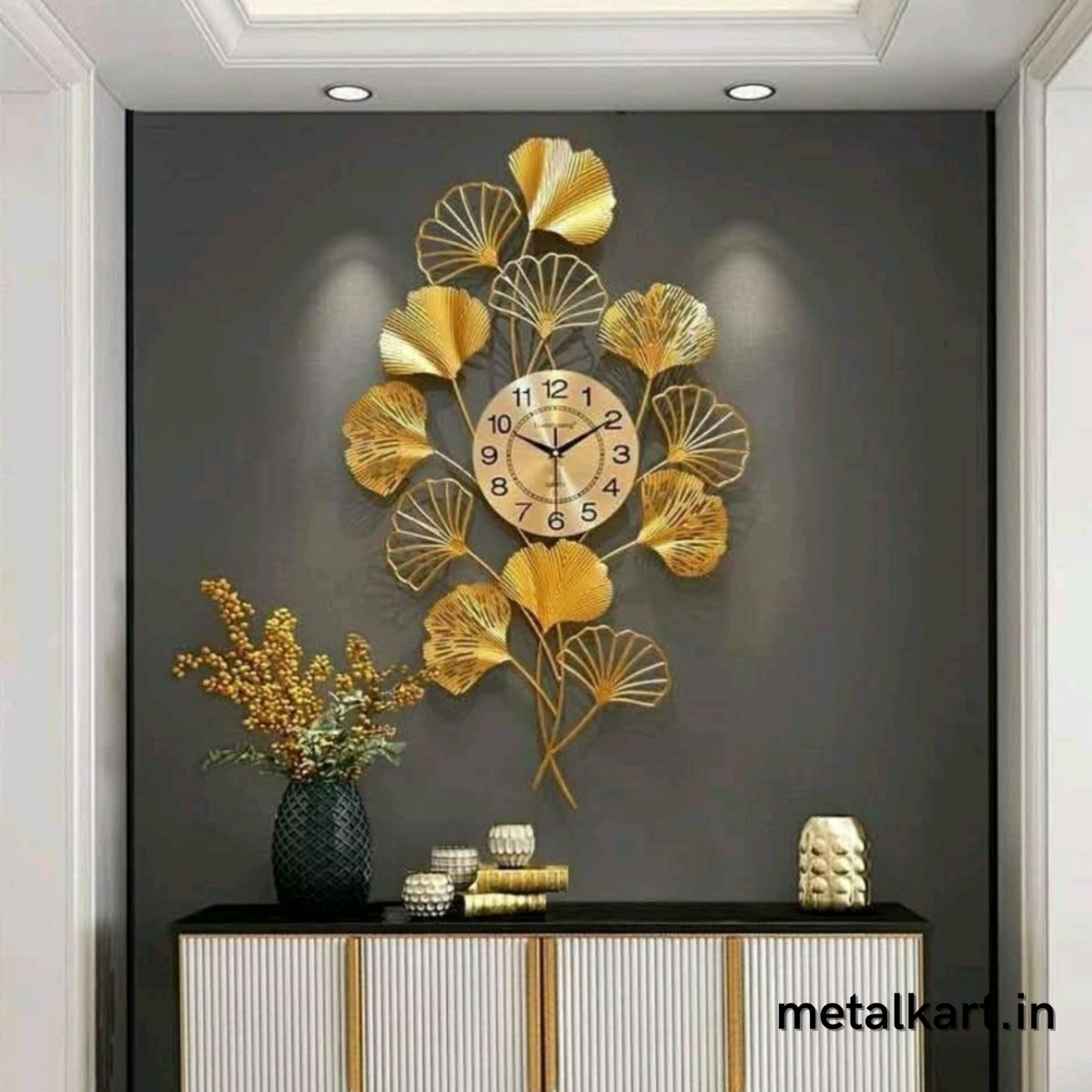 Golden metallic Furrow wall watch (24 x 36 Inches approx)