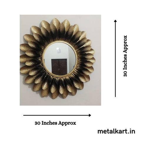 Golden Shadowed circular mirror (30 Inches)