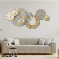 Thumbnail for Golden Twilight with Glowing Half Moon Metallic Wall Hanging (48 x 24 Inches)
