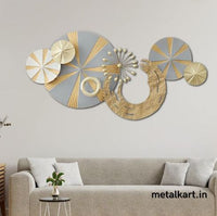 Thumbnail for Golden Twilight with Glowing Half Moon Metallic Wall Hanging (48 x 24 Inches)