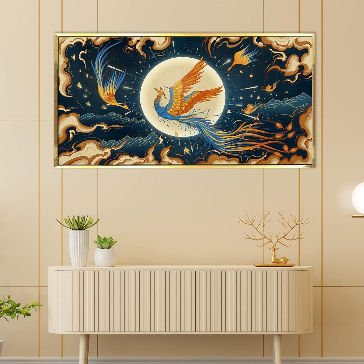 Guardian of the Night Canvas Wall Art for Bedroom (36 x 18 Inches)