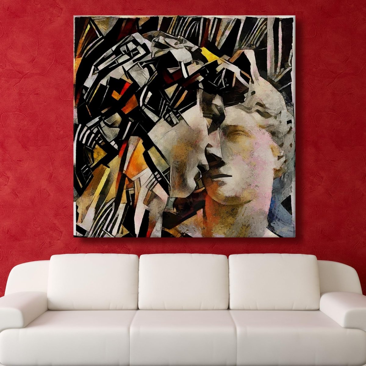 Guardians: Abstract Wall Art on Canvas (36 x 36 Inches)