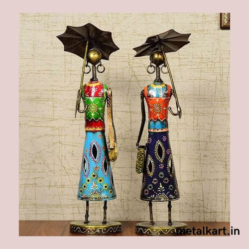 Handcrafted Japanese Ladies with Traditional Umbrella Set of 2 (15*4*4 Inches)