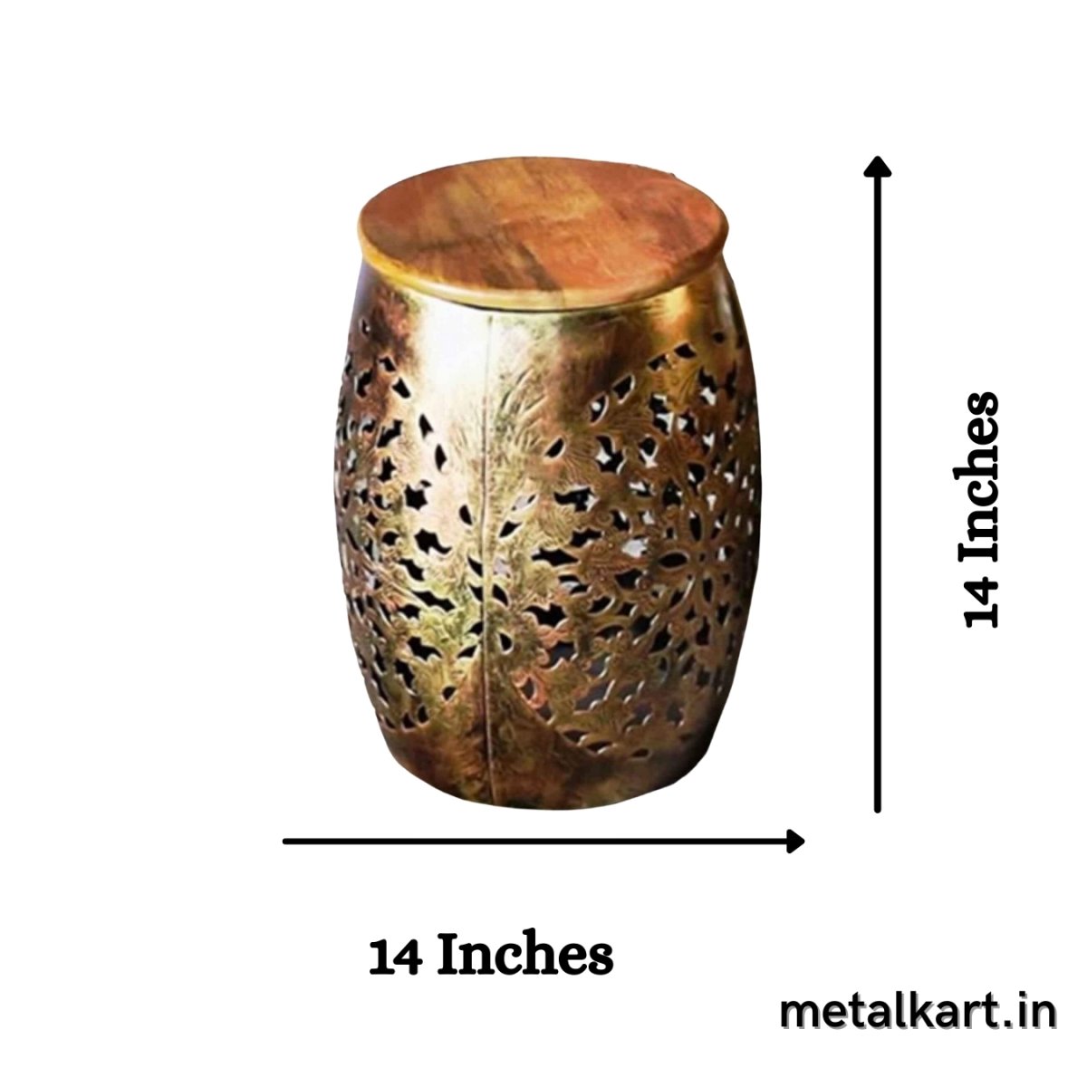 Handcrafted Multipurpose Metallic Stool For living room (14*17*14 Inches approx)