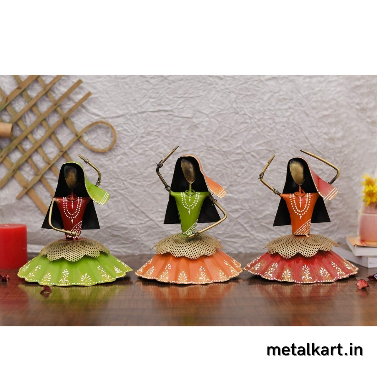 Handcrafted Set of 3 Traditional Rajasthani Kalbeliya Dancers Table décor (8*8*10 Inches)
