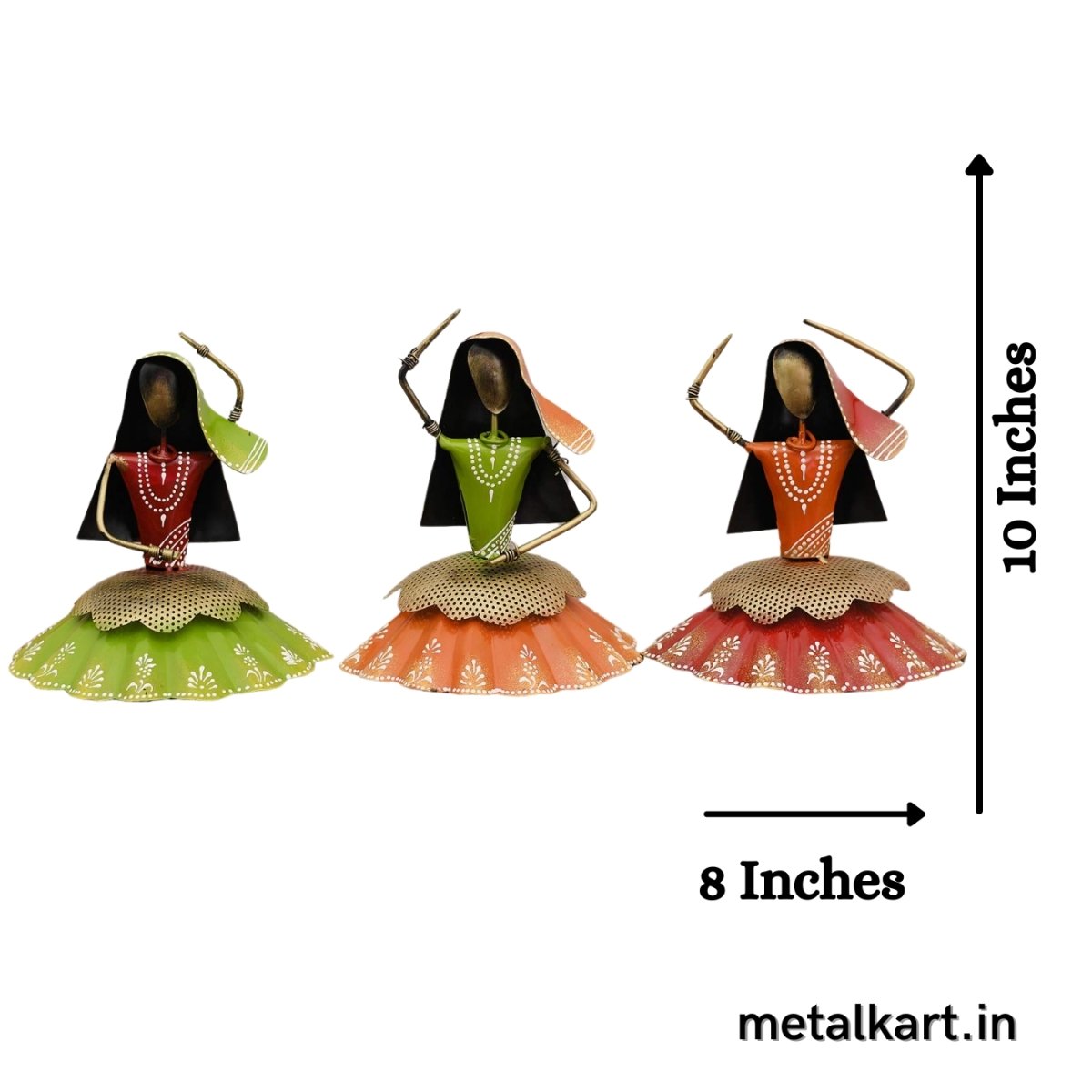 Handcrafted Set of 3 Traditional Rajasthani Kalbeliya Dancers Table décor (8*8*10 Inches)