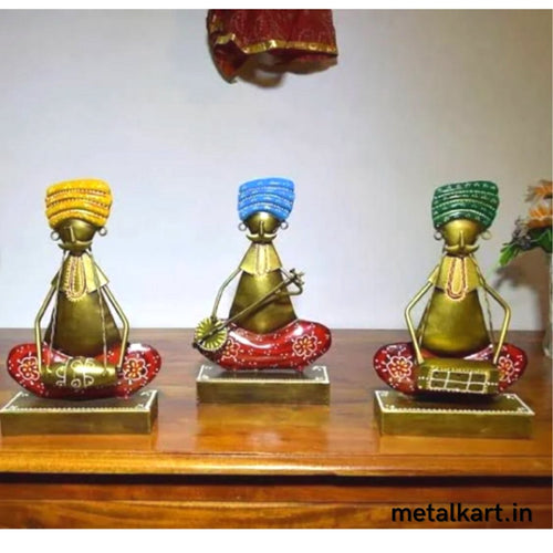 Handcrafted Set of Rooted Music Group of 3 For living room (6.5*3*11 Inches approx)