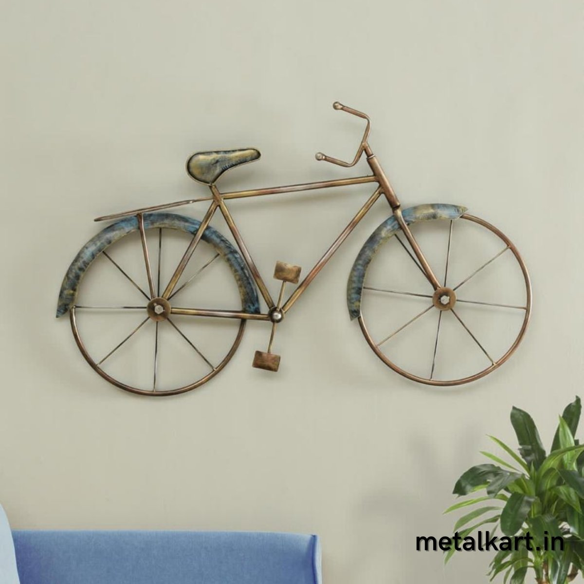 Wall Cycle Rings Handmade VIntage Cycle Wall Hanging (36 x 22 Inches) - Punam Metalcrafts