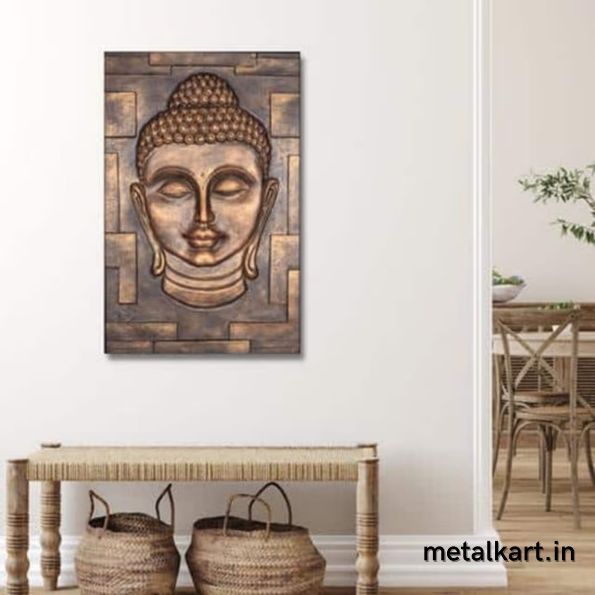 Handpainted Buddha Face 3D Wall Hanging (36 x 24 Inches)