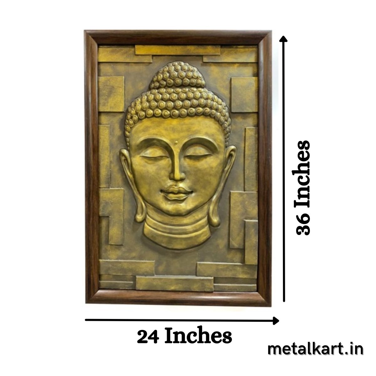 Handpainted Buddha Face 3D Wall Hanging (36 x 24 Inches)