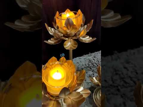 Lotus Stand Set.The height of these stands is Big - 10 Inches, Medium - 8 Inches, Small - 6 Inches. Traditional and Designer Pooja items by Metalkart Number System – The number system of Pooja items depicts the size. A lower no. has a lesser size and a higher no. will be having a greater size Always consider while picking a product of any no. that how much oil, ghee it can carry. A bigger one will light up for a longer duration so choose according to your need. 