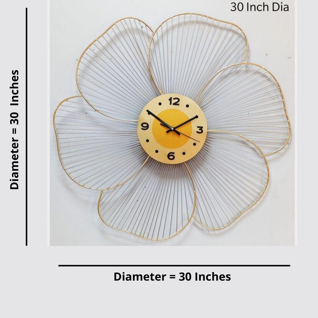 Iron Wall Flower Watch (30 Inch Diameter)
