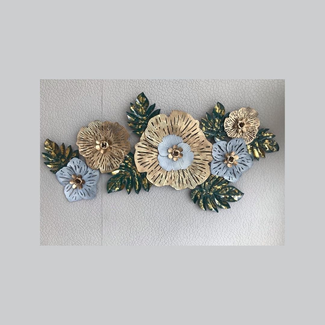 Jewel Toned Flowers wall Art (52 x 23 Inches)