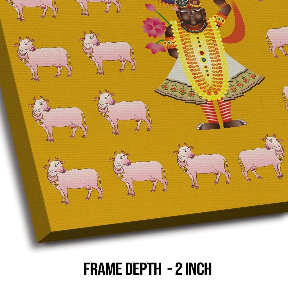 Kalamkari The Divine Protector Canvas wall painting (36 x 36 Inches)