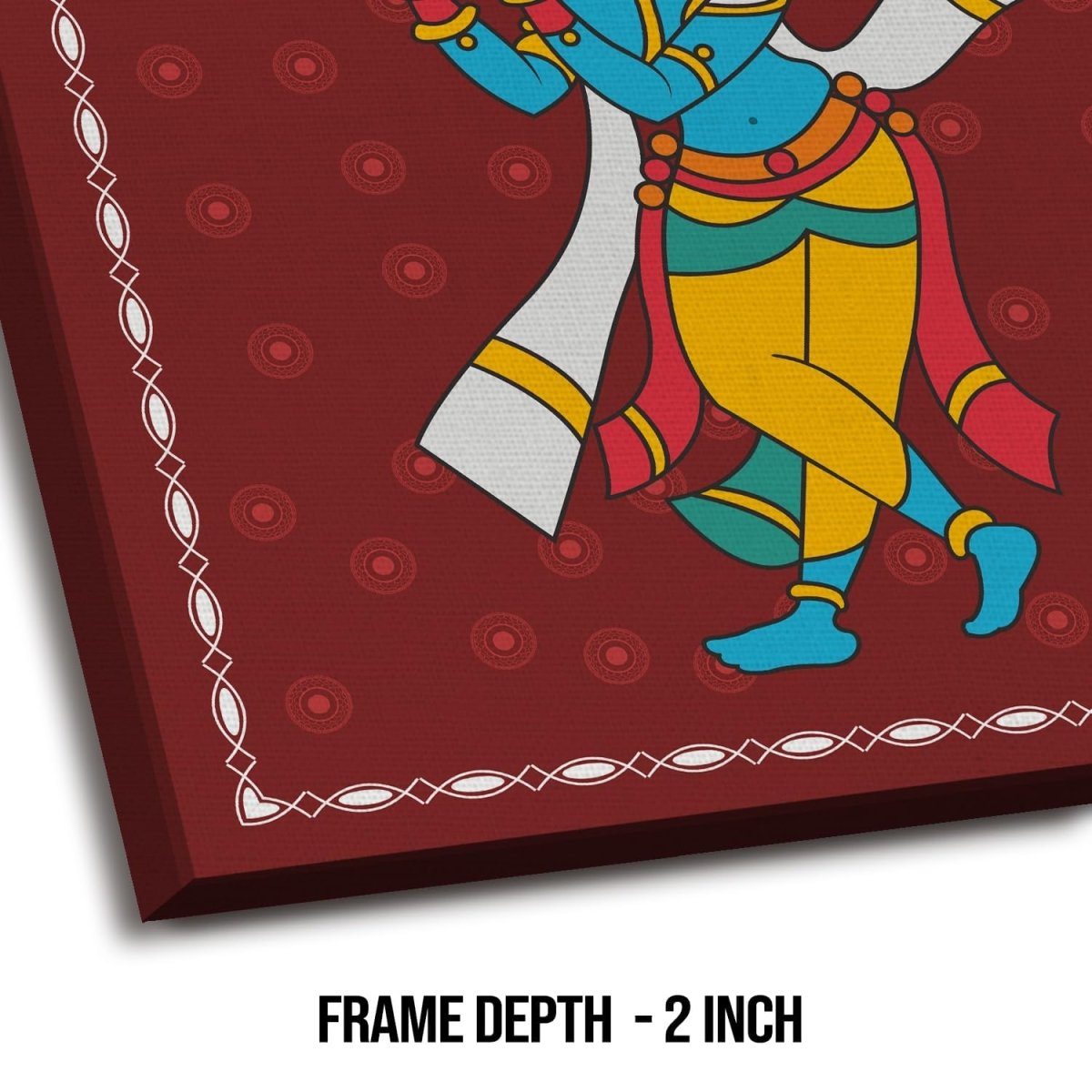 Kalighat Paintings: Metalkart Special Madhubani Murli Wall Painting (36 x 36 Inches)