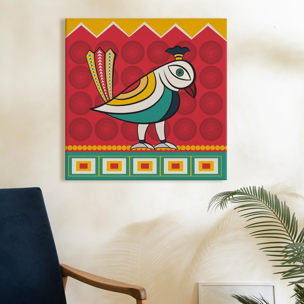 Kalighat Paintings: Metalkart Special Vibrancy of Tradition Wall Painting (36 x 36 Inches)