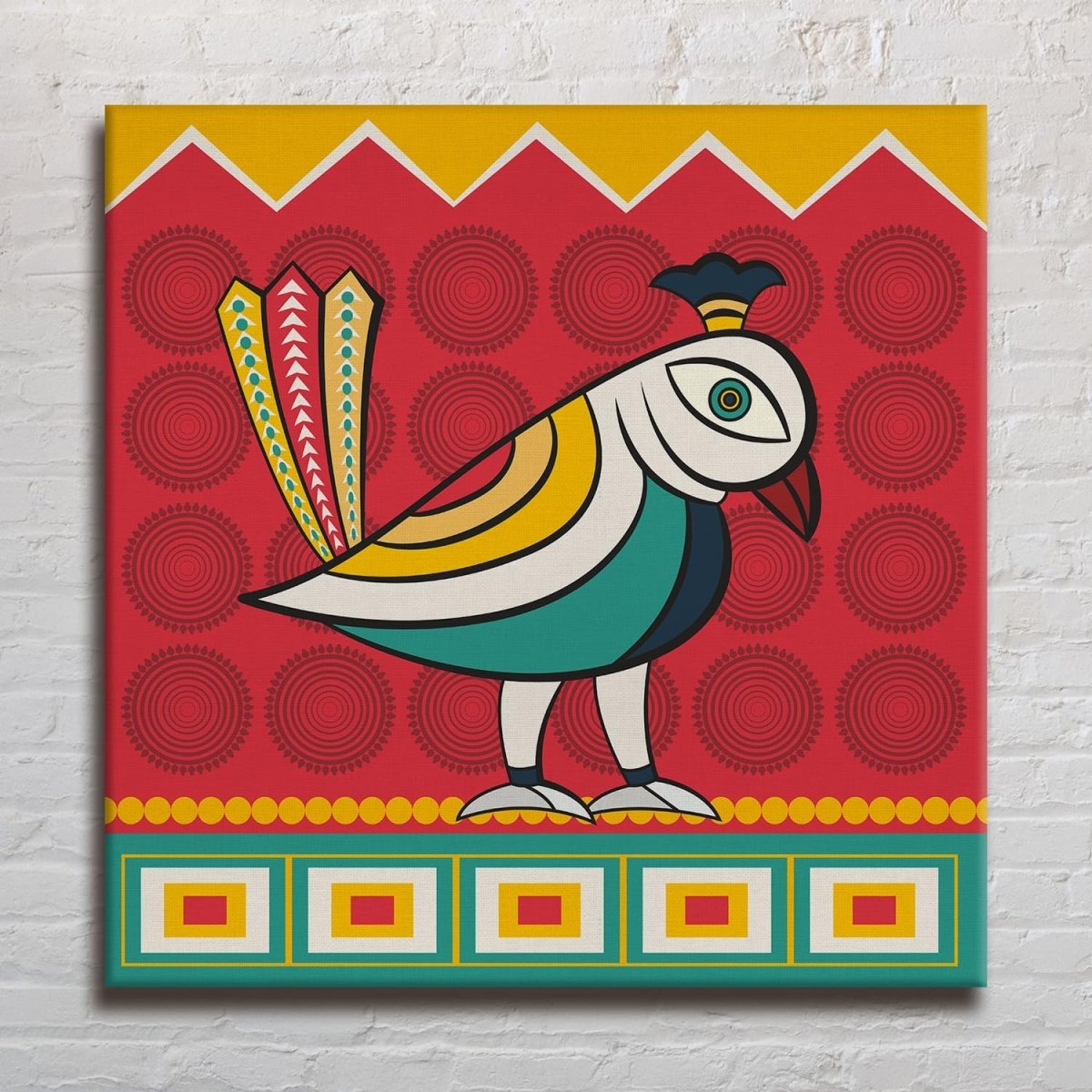 Kalighat Paintings: Metalkart Special Vibrancy of Tradition Wall Painting (36 x 36 Inches)