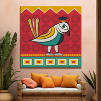 Thumbnail for Kalighat Paintings: Metalkart Special Vibrancy of Tradition Wall Painting (36 x 36 Inches)