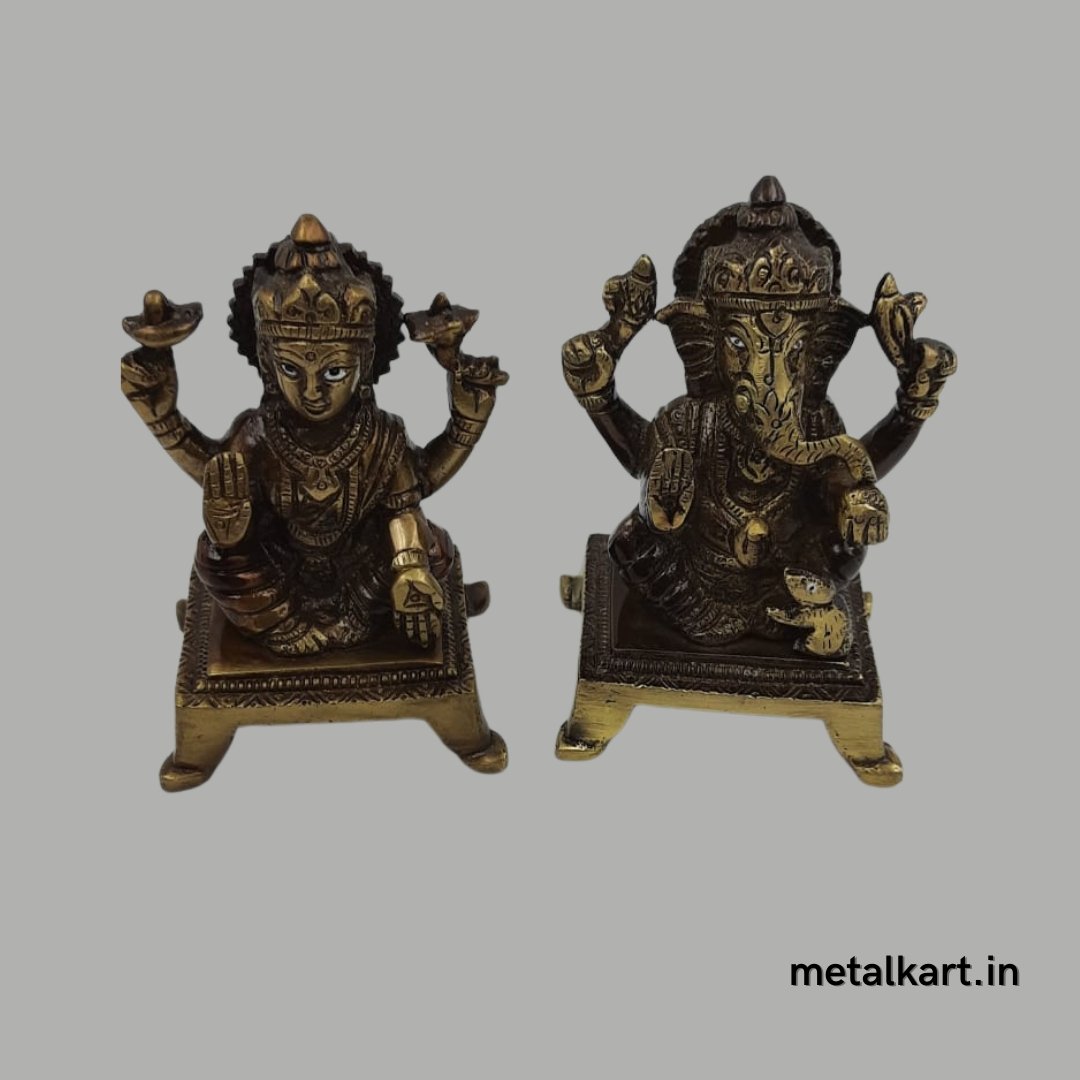 Lakshmi Ganesh Ji (Weight 1073 gms, Height 3.75 Inches)