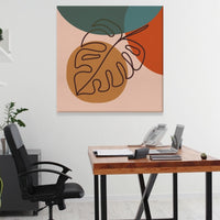 Thumbnail for Leaf on Pink Canvas Wall Painting (36 x 36 Inches)