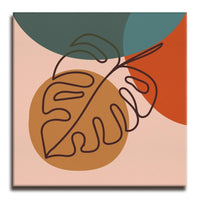 Thumbnail for Leaf on Pink Canvas Wall Painting (36 x 36 Inches)