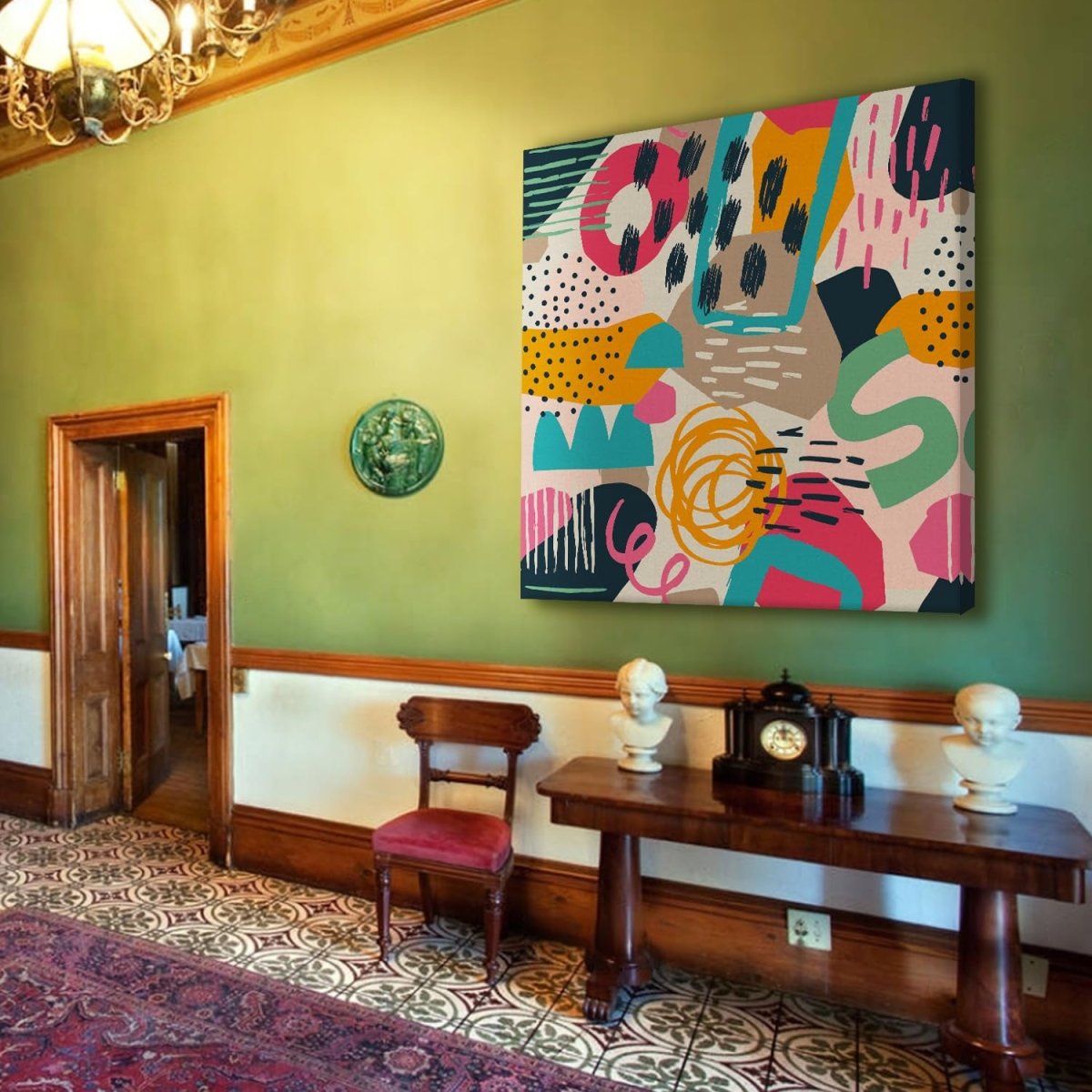 Lively Intersection Canvas Wall Painting (36 x 36 Inches)