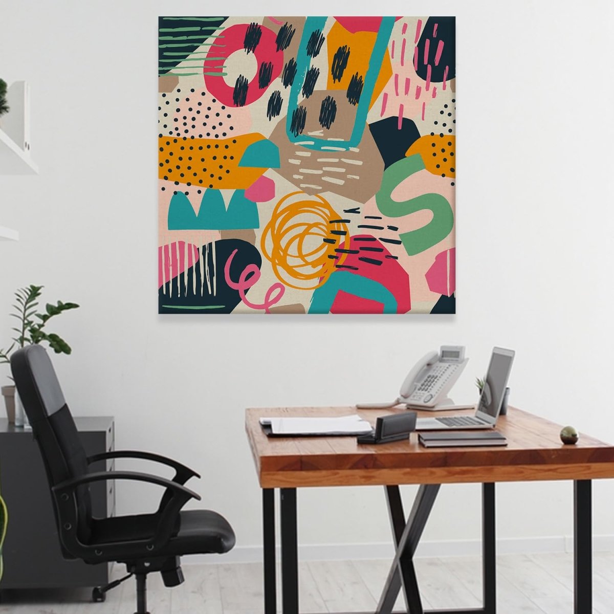 Lively Intersection Canvas Wall Painting (36 x 36 Inches)