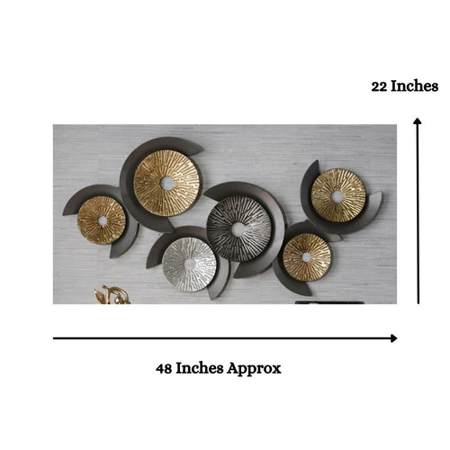 Magnetic 6 Circles Wall Mounted Art (48 x 22 Inches)