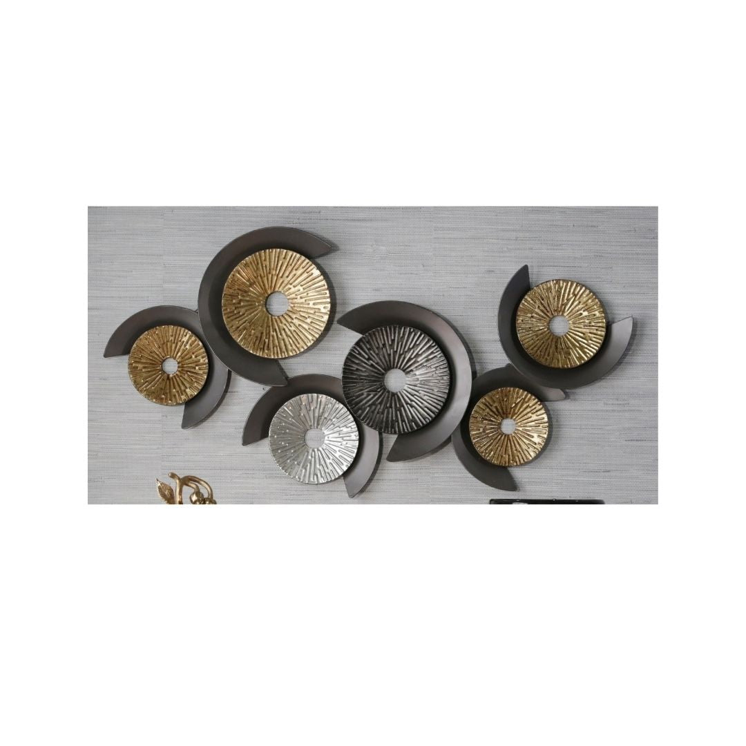 Magnetic 6 Circles Wall Mounted Art (48 x 22 Inches)