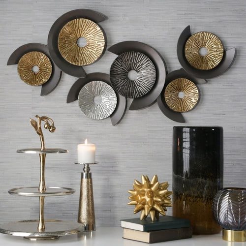 Magnetic 6 Circles Wall Mounted Art (48 x 22 Inches)