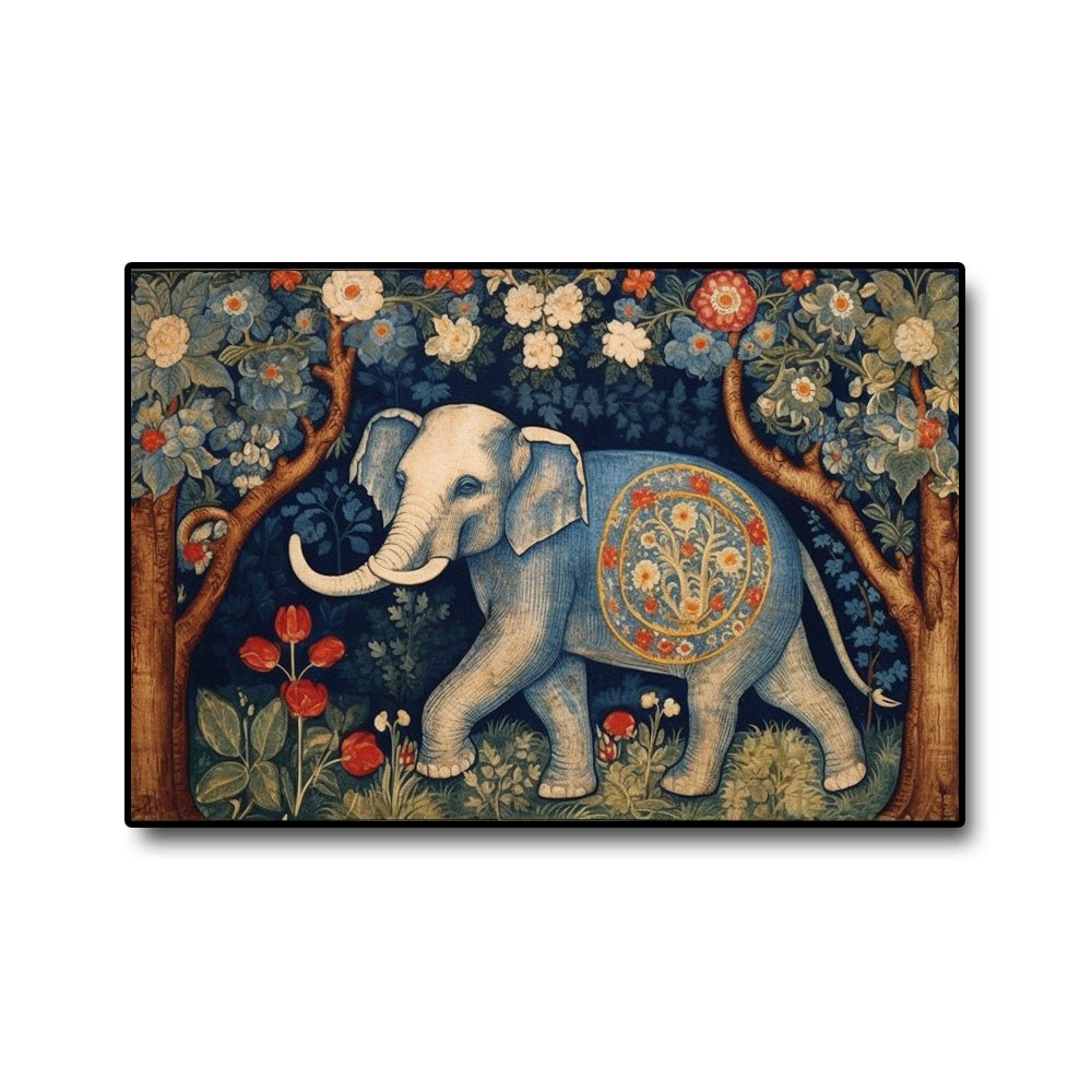 Majestic Roam Canvas Painting of a Beautiful White Elephant (36 x 24 Inches)
