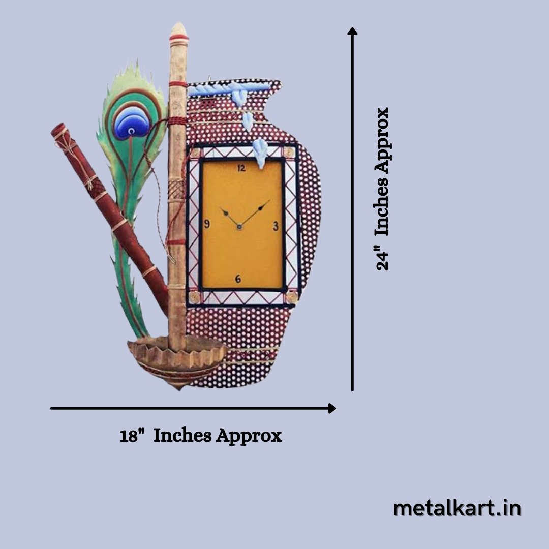 Makhan morpankhi wall clock (24 x 18 Inches)