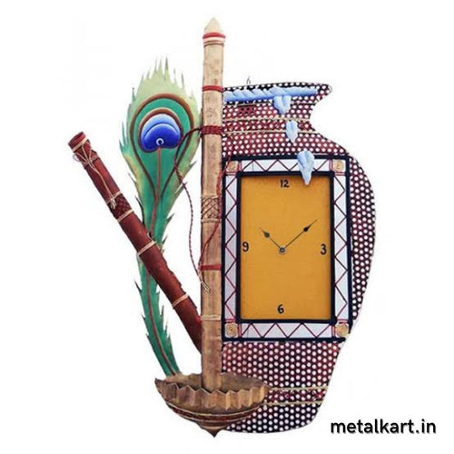 Makhan morpankhi wall clock (24 x 18 Inches)