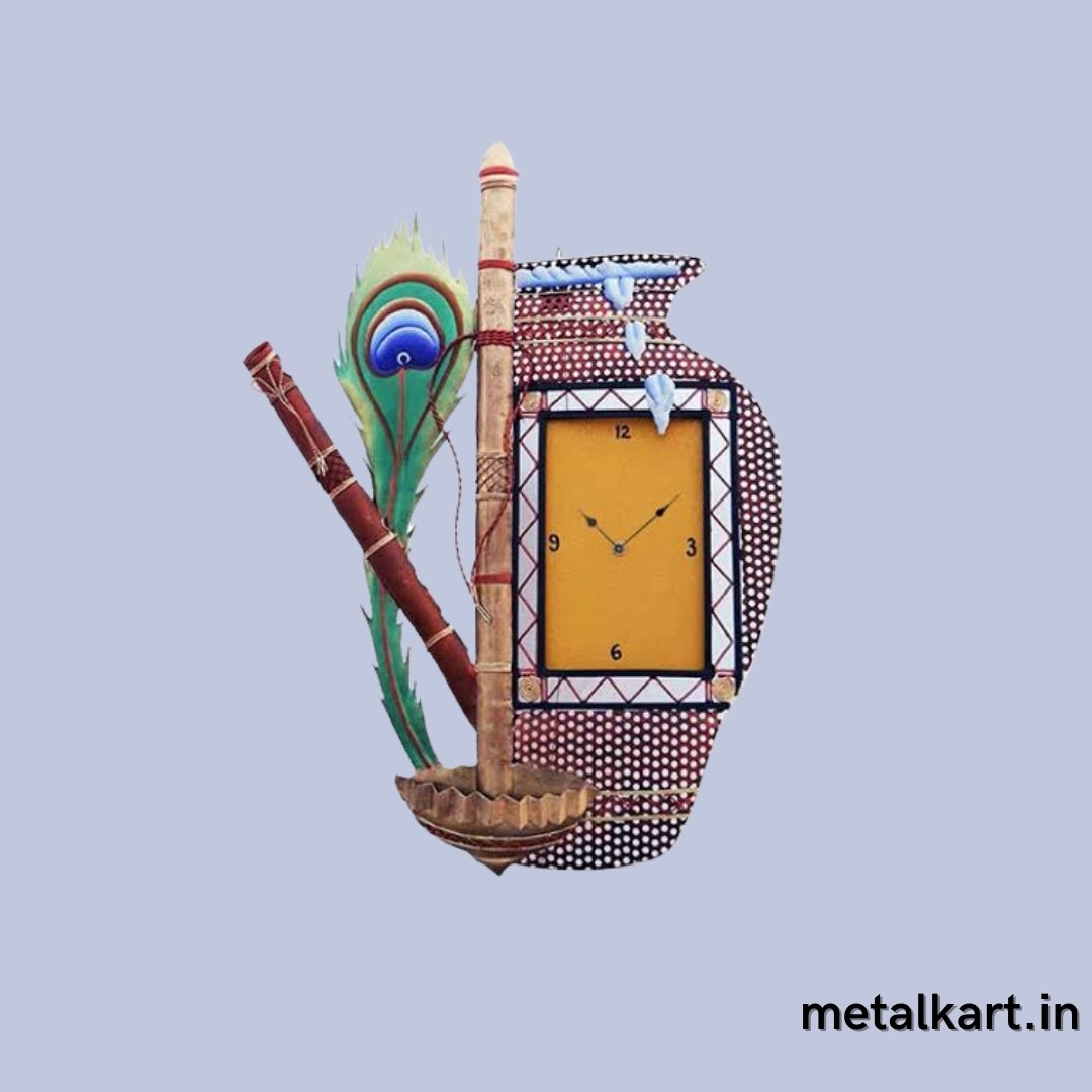 Makhan morpankhi wall clock (24 x 18 Inches)