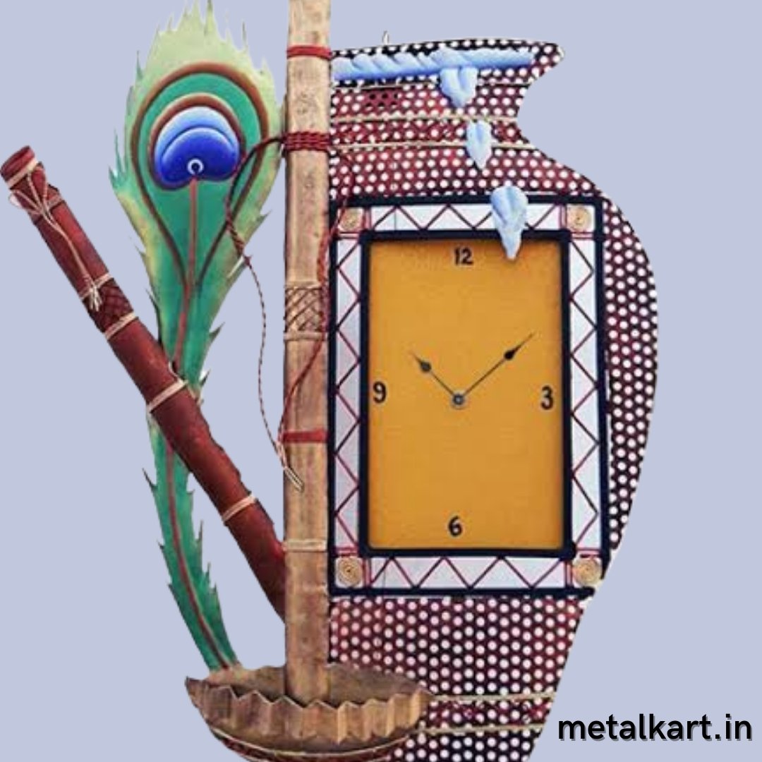 Mehran Clock Makhan morpankhi wall clock (24 x 18 Inches) - Punam Metalcrafts