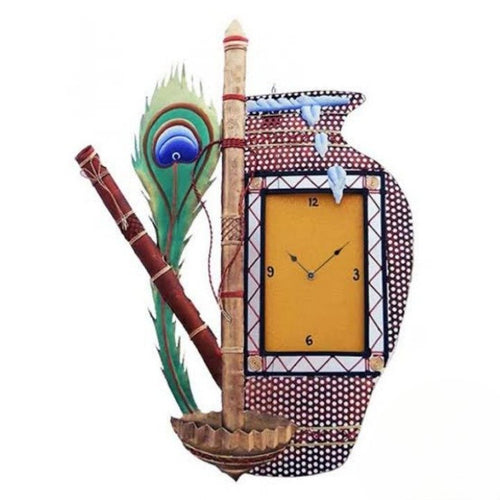 Makhan morpankhi wall clock (24 x 18 Inches)