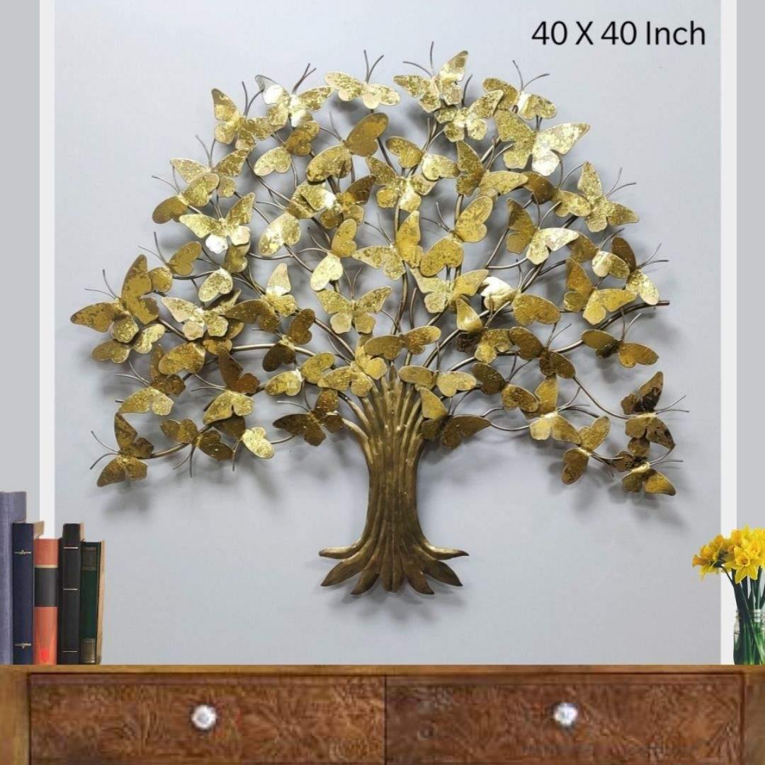Metal Butterfly Tree Wall Art (40 x 40 Inches)