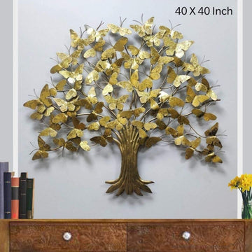 Metal Butterfly Tree Wall Art (40 x 40 Inches)