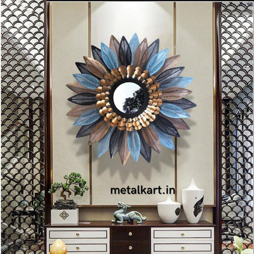 Metalkart Leafy pistil Mirror (30 Inches)