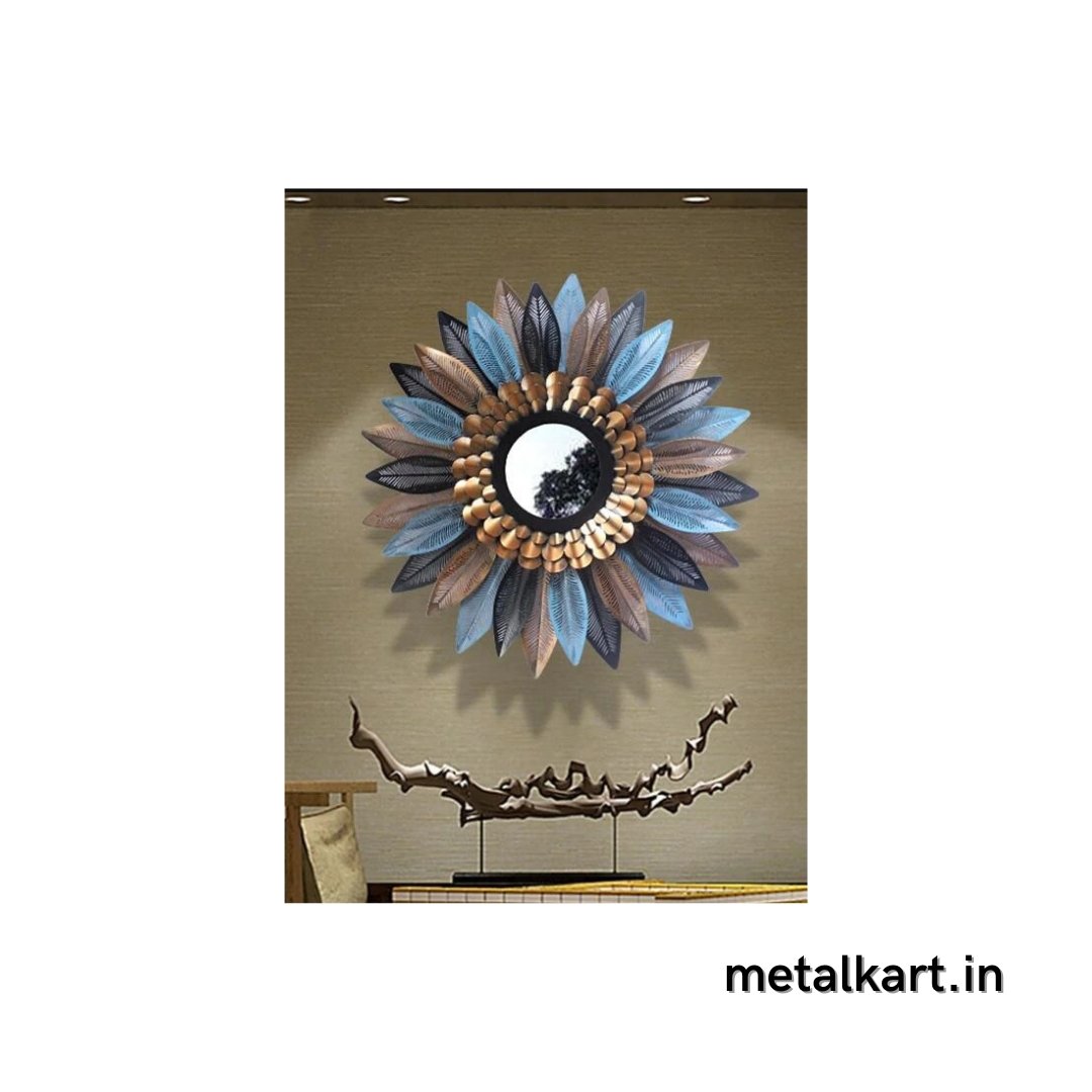 Metalkart Leafy pistil Mirror (30 Inches)