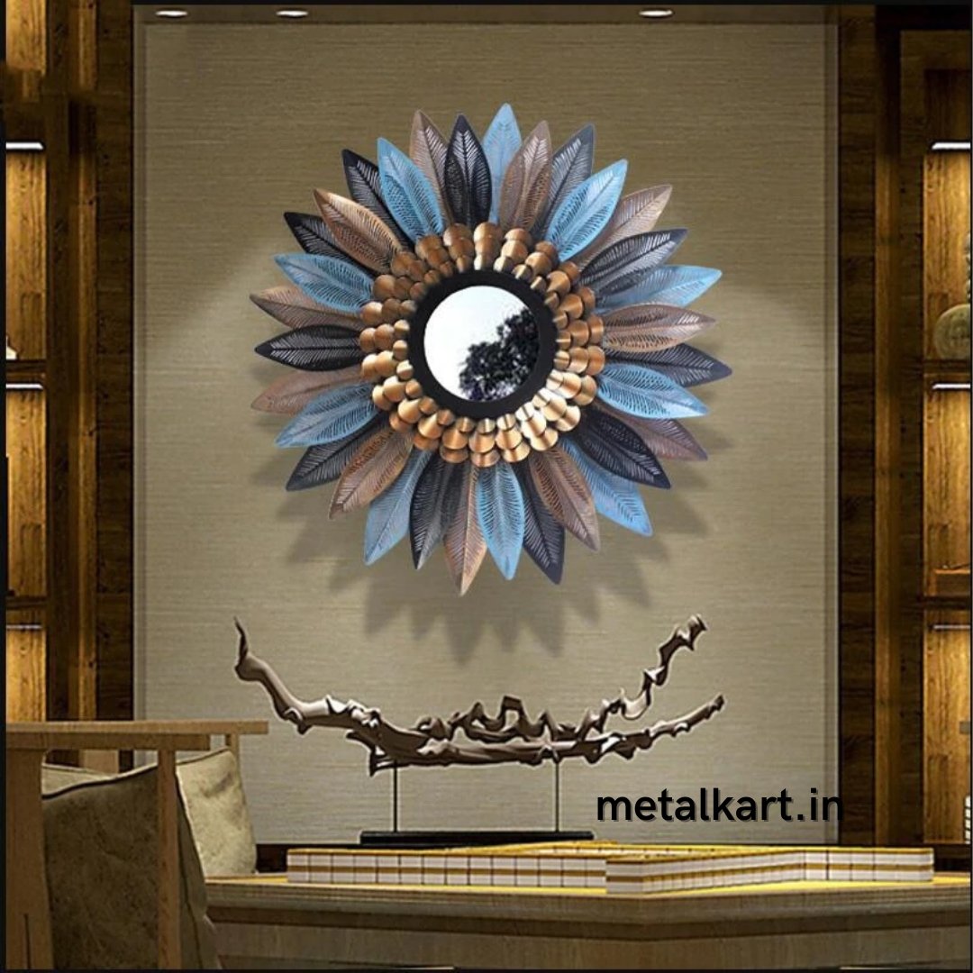 Metalkart Leafy pistil Mirror (30 Inches)