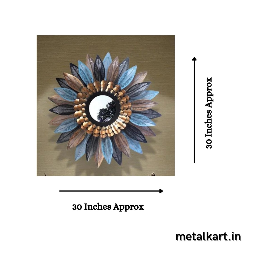 Metalkart Leafy pistil Mirror (30 Inches)