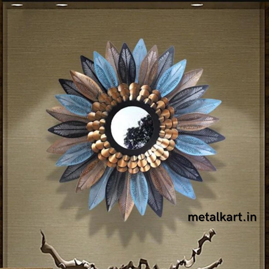 Metalkart Leafy pistil Mirror (30 Inches)